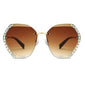 Crystal Rimless Luxury Sunglasses