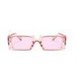 Trendy Rectangle Fashion Sunglasses - TRANSPARENT PINK - 