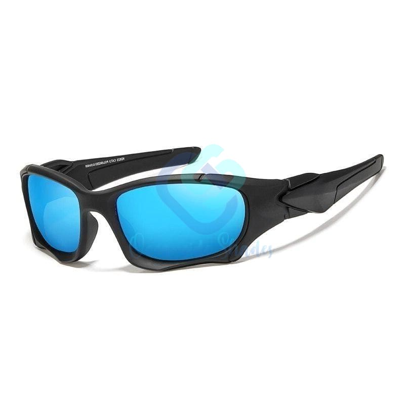 Active Sports Cycling Sunglasses - BLACK LIGHT BLUE - Save 