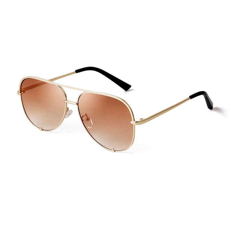 Aviation Pilot Oversized Sunglasses - GOLD BROWN - Save 30%