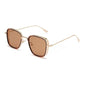 Celebrity Style Square Sunglasses - GOLD BROWN - Save 30%