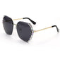 Crystal Rimless Luxury Sunglasses - GOLD GRAY - Save 25%