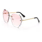 Crystal Rimless Luxury Sunglasses - GOLD PINK - Save 25%
