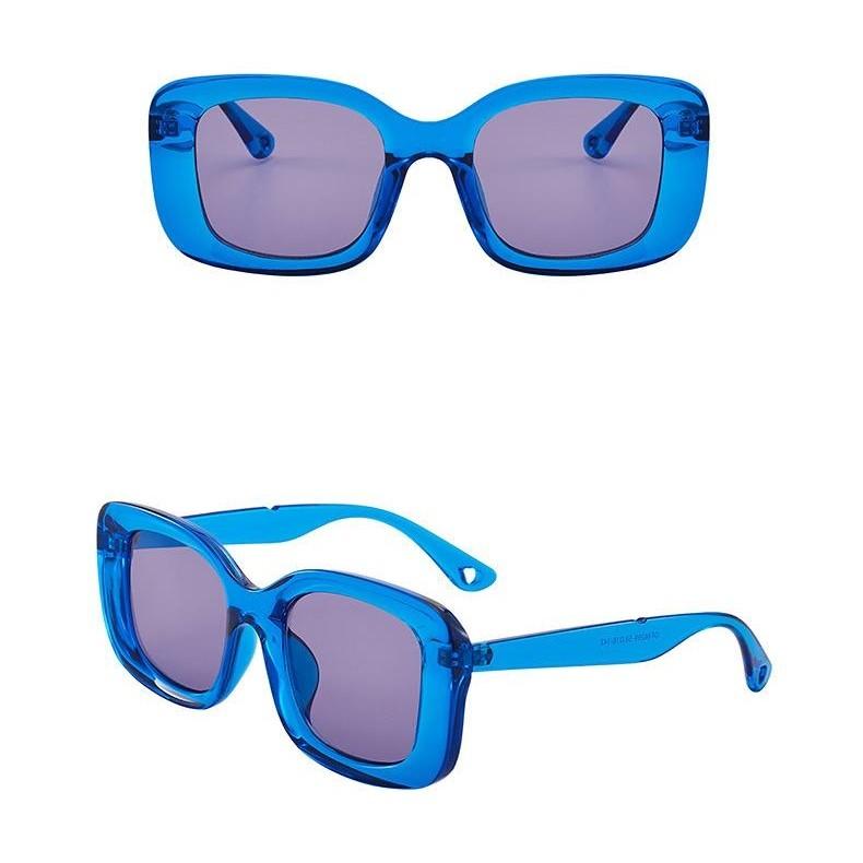 Oversized Square Designer Sunglasses - BLUE GRAY - Save 30%