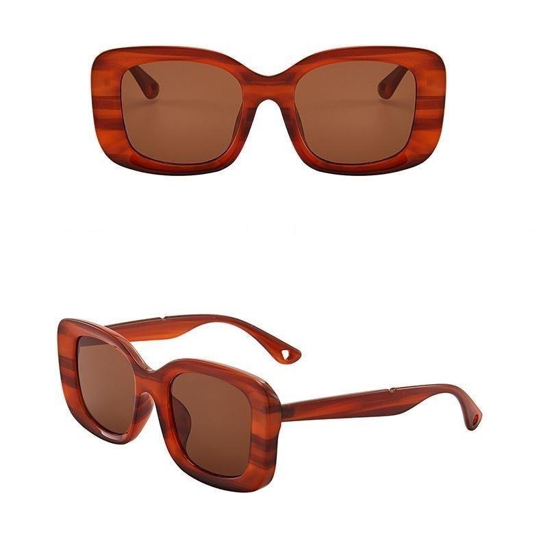 Oversized Square Designer Sunglasses - TORTOISE BROWN - Save