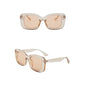 Oversized Square Designer Sunglasses - TRANSPARENT BROWN - 