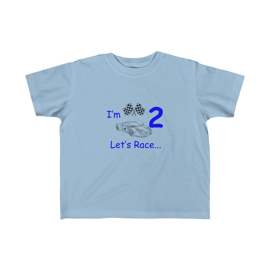Let’s Race 2 Fine Jersey Tee - Light Blue / 2T