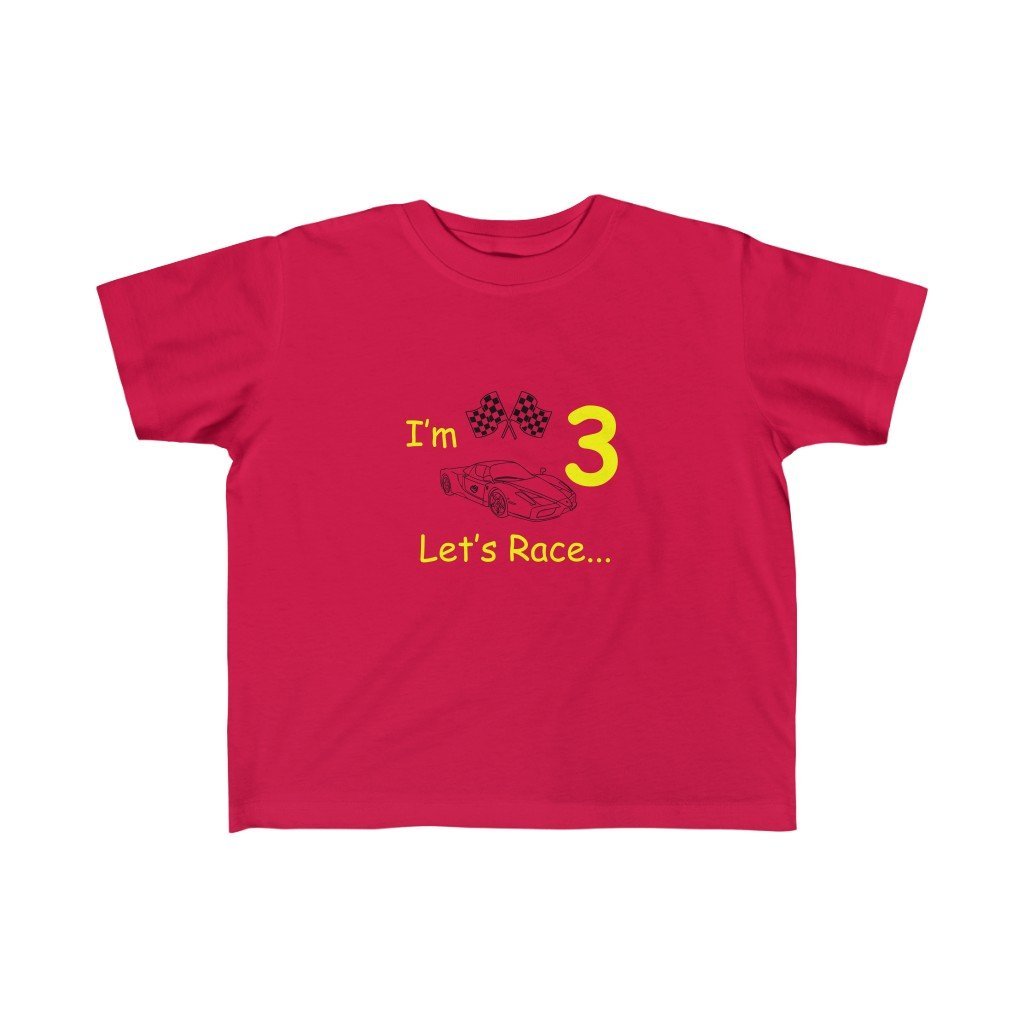 Let’s Race 3 Fine Jersey Tee - Red / 2T