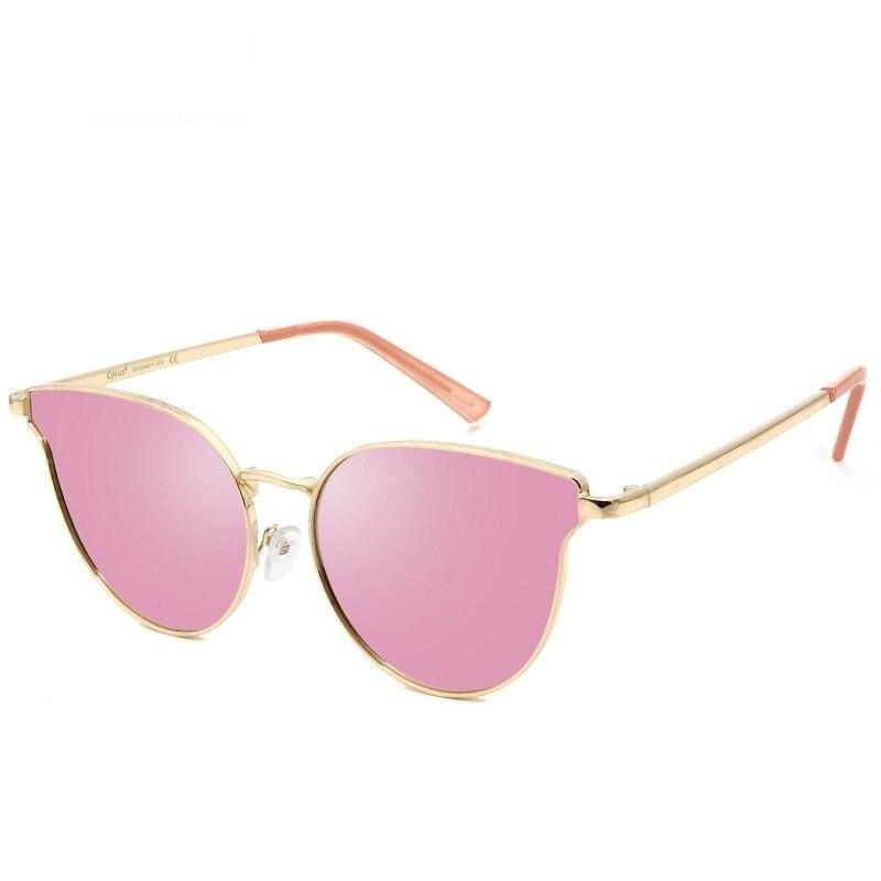 Retro Cat Eyes Sunglasses - GOLD PINK - Save 25%