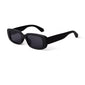 Retro Narrow Rectangle Sunglasses - BLACK GRAY - Save 35%