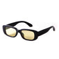 Retro Narrow Rectangle Sunglasses - BLACK YELLOW - Save 35%