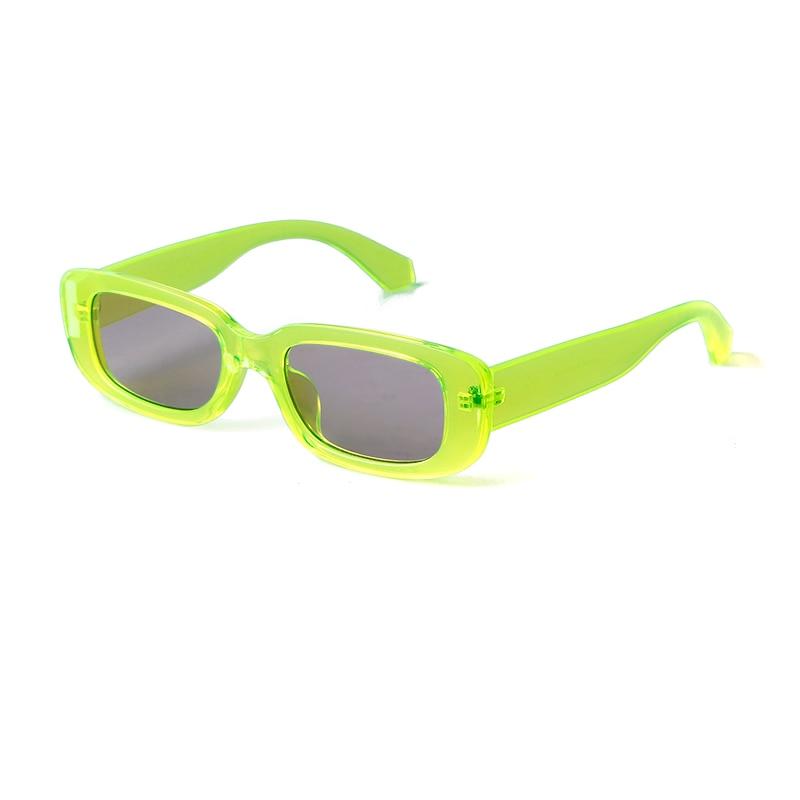 Retro Narrow Rectangle Sunglasses - GREEN GRAY - Save 35%