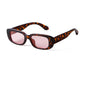Retro Narrow Rectangle Sunglasses - LEOPARD PINK - Save 35%