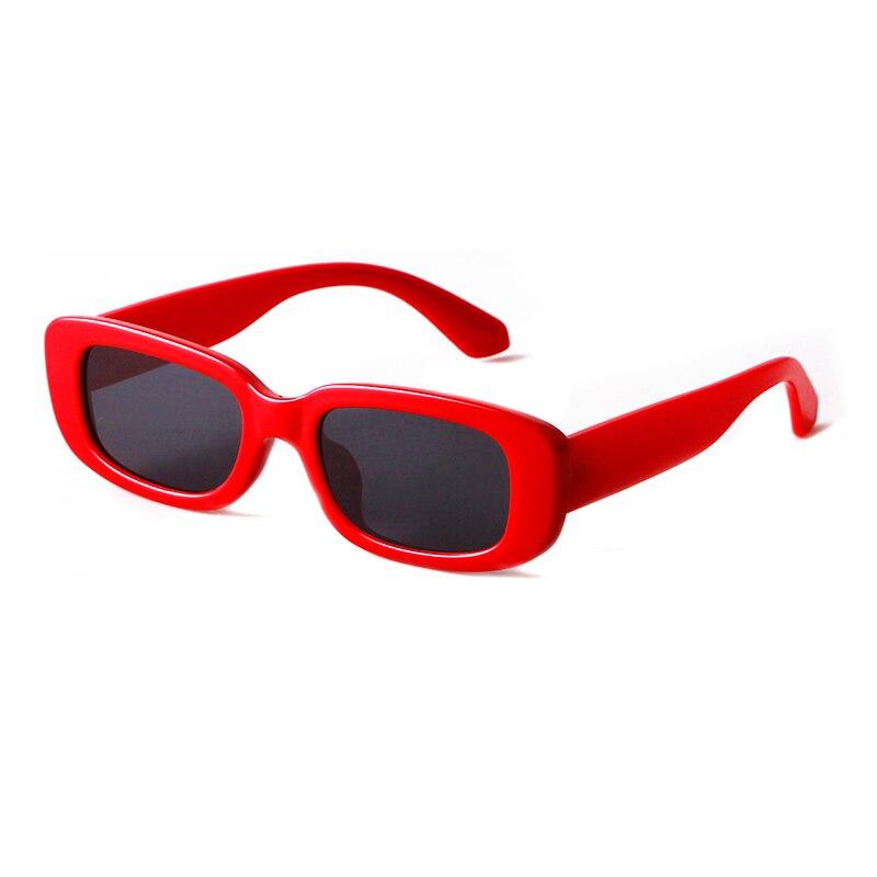 Retro Narrow Rectangle Sunglasses - RED GRAY - Save 35%