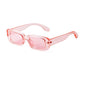 Retro Narrow Rectangle Sunglasses - TRANSPARENT PINK - Save 