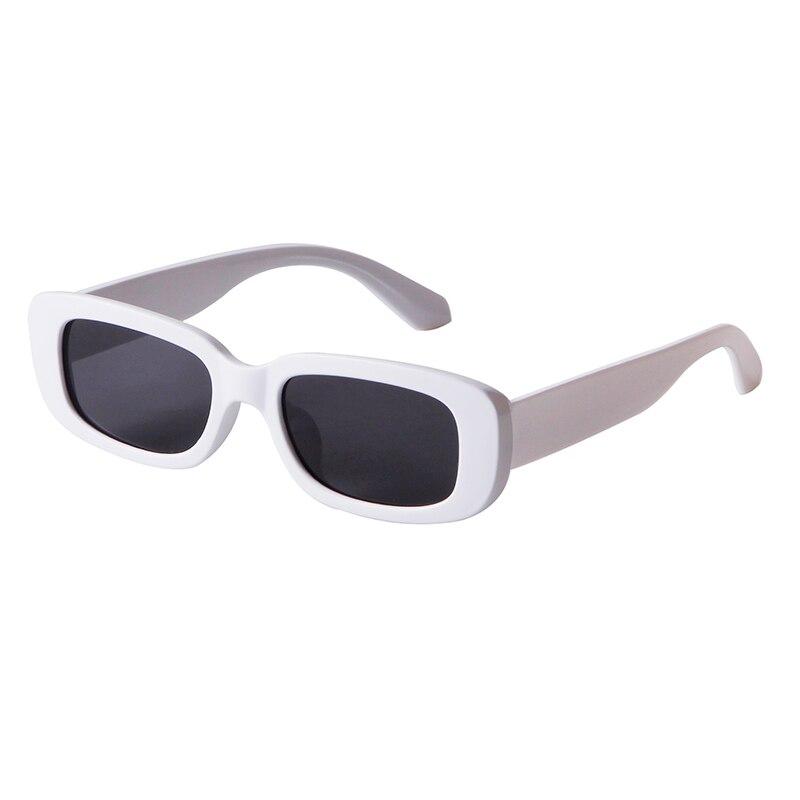 Retro Narrow Rectangle Sunglasses - WHITE GRAY - Save 35%
