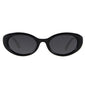 Retro Oval Designer Sunglasses - BLACK GRAY - Save 30%