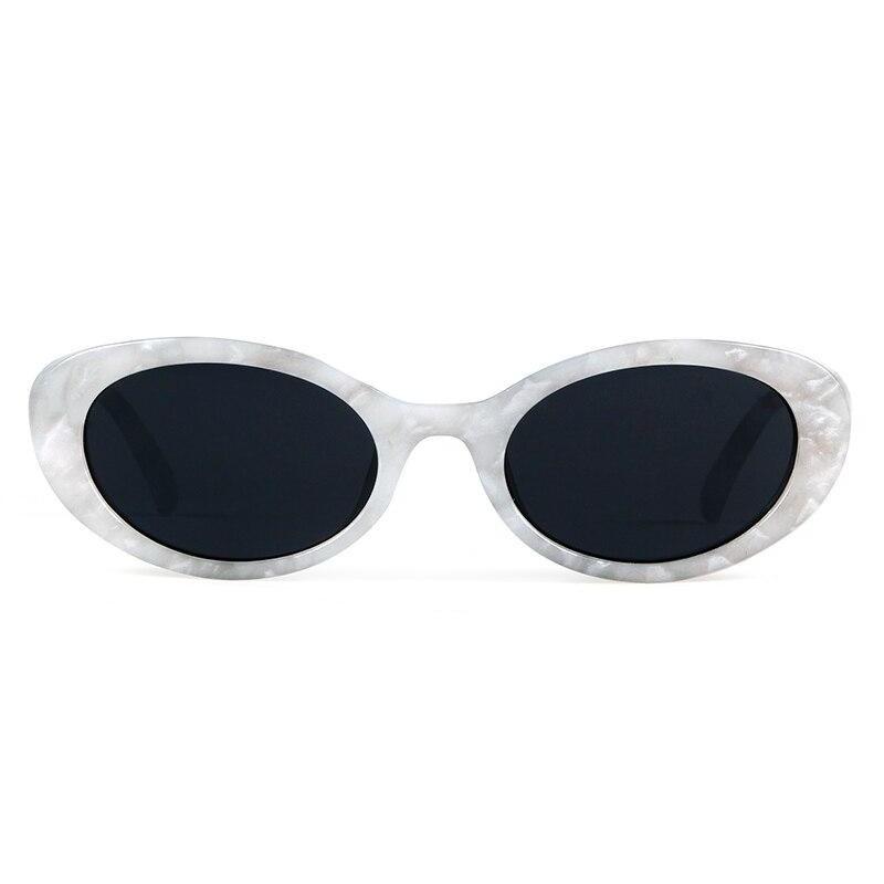 Retro Oval Designer Sunglasses - TRANSPARENT GRAY - Save 30%