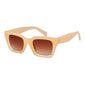 Retro Square Designer Sunglasses - BEIGE BROWN - Save 35%