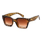 Retro Square Designer Sunglasses - LEOPARD BROWN - Save 35%