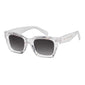 Retro Square Designer Sunglasses - TRANSPARENT GRAY - Save 