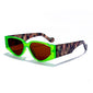 Retro Squared Fashion Sunglasses - GREEN BROWN - Save 30%