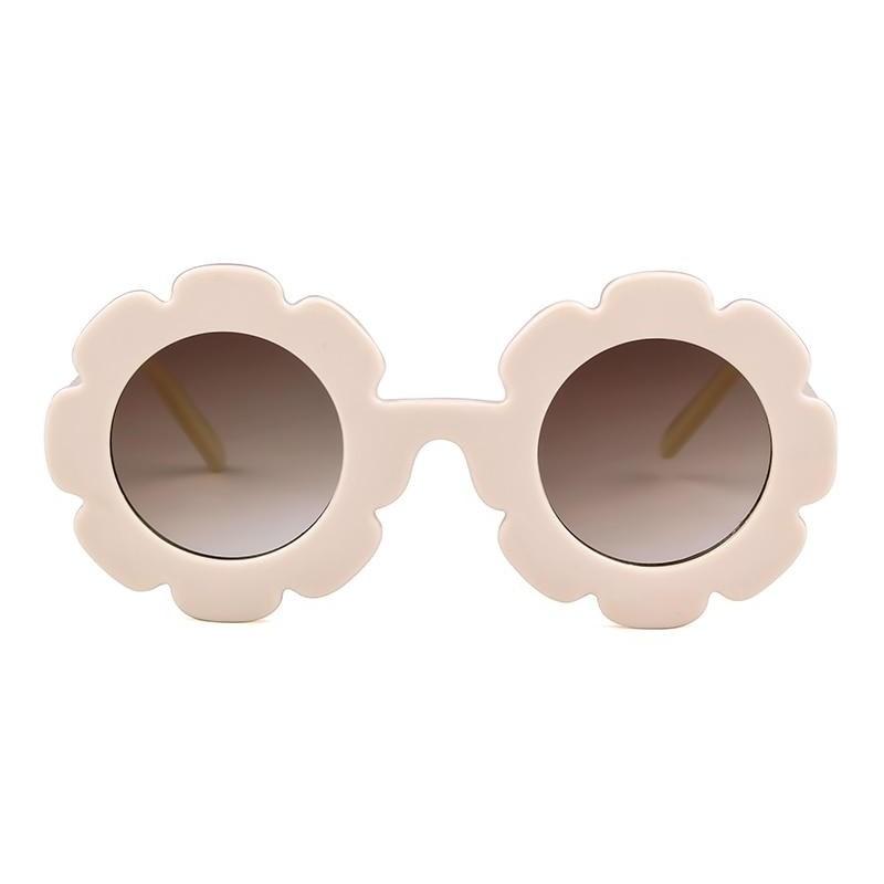 Round Flower Kids Sunglasses - BEIGE BROWN - Save 30%
