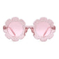 Round Flower Kids Sunglasses - TRANSPARENT SPARKLE PINK - 