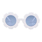 Round Flower Kids Sunglasses - WHITE BLUE - Save 30%