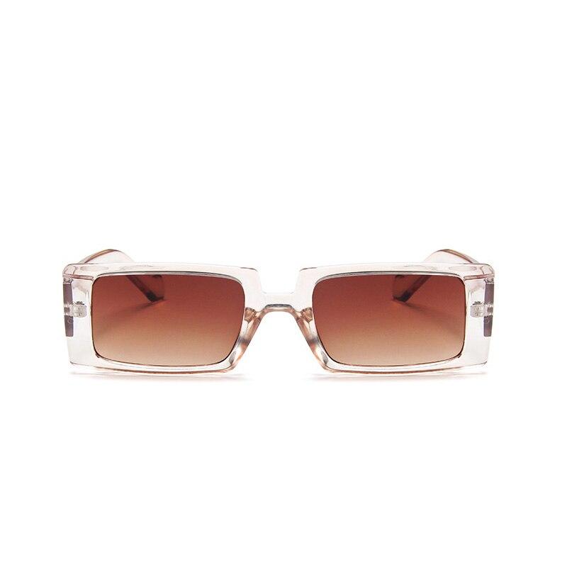 Trendy Rectangle Fashion Sunglasses - TRANSPARENT BEIGE - 