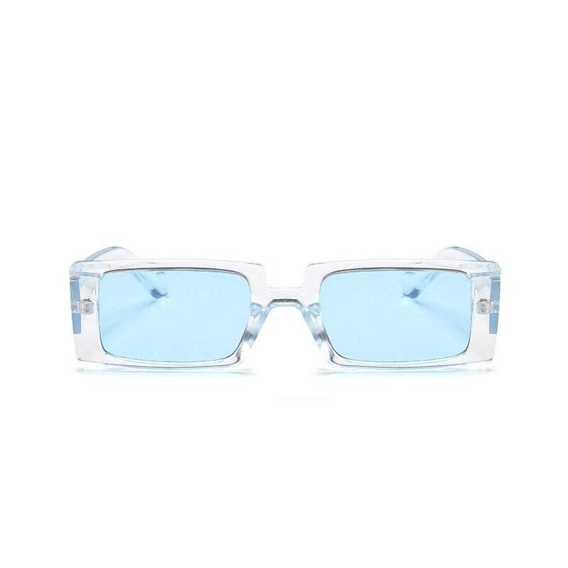 Trendy Rectangle Fashion Sunglasses - TRANSPARENT BLUE - 