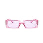 Trendy Rectangle Fashion Sunglasses - TRANSPARENT PURPLE - 
