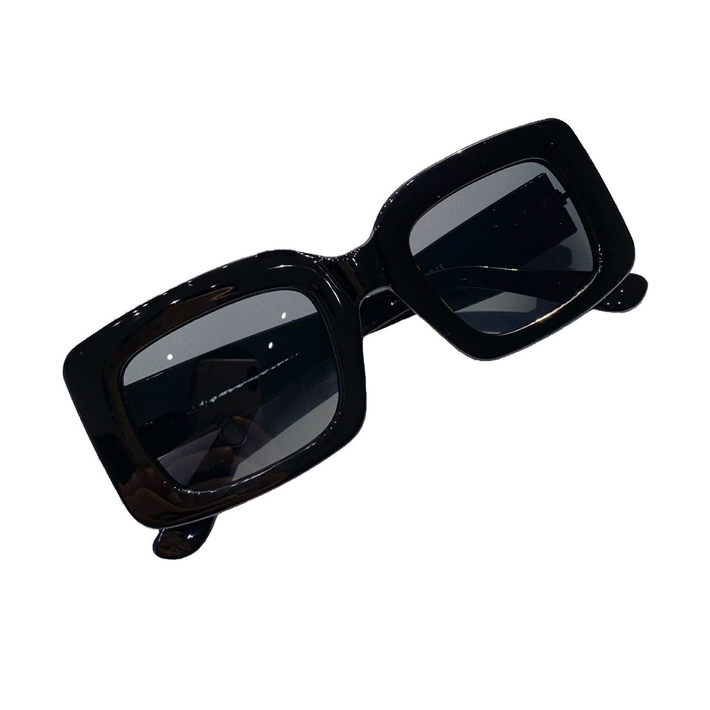 Vintage Oversized Square Sunglasses - BLACK GRAY - Save 25%