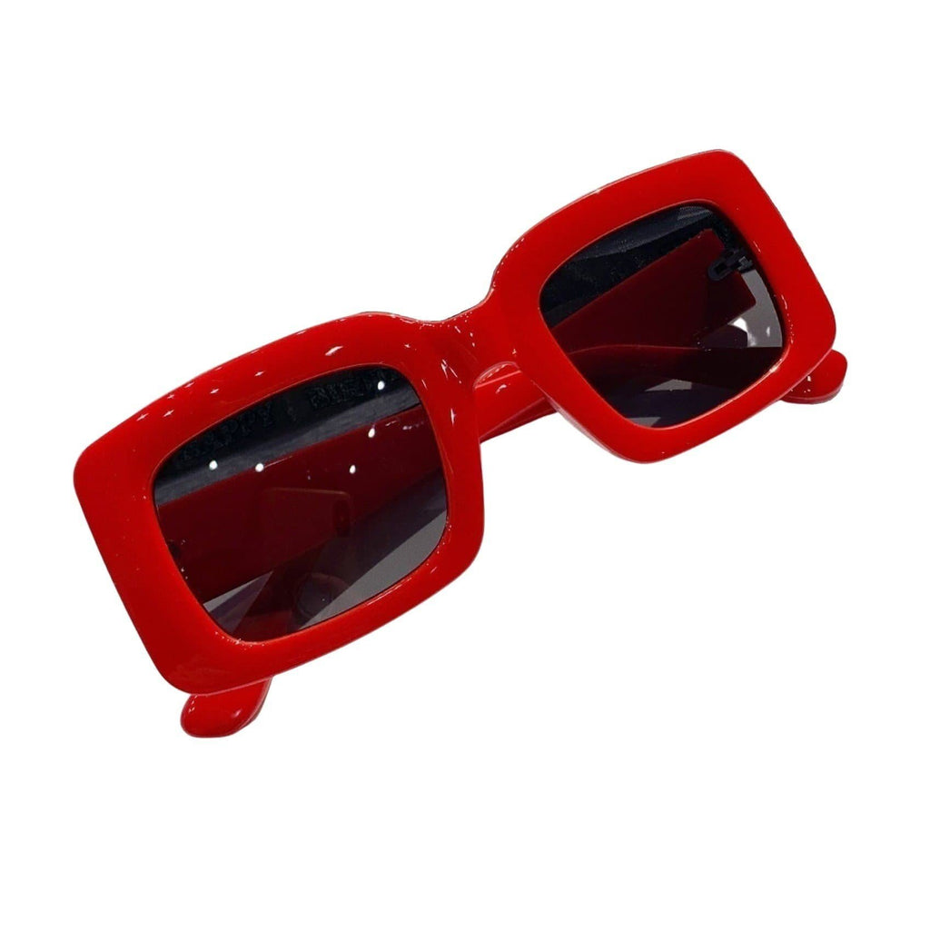 Vintage Oversized Square Sunglasses - RED GRAY - Save 25%