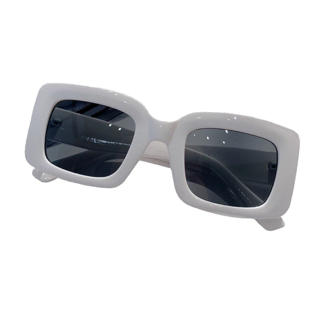 Vintage Oversized Square Sunglasses - WHITE GRAY - Save 25%