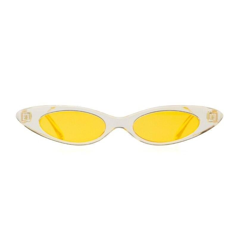 Vintage Small Oval Sunglasses - TRANSPARENT DARK YELLOW - 