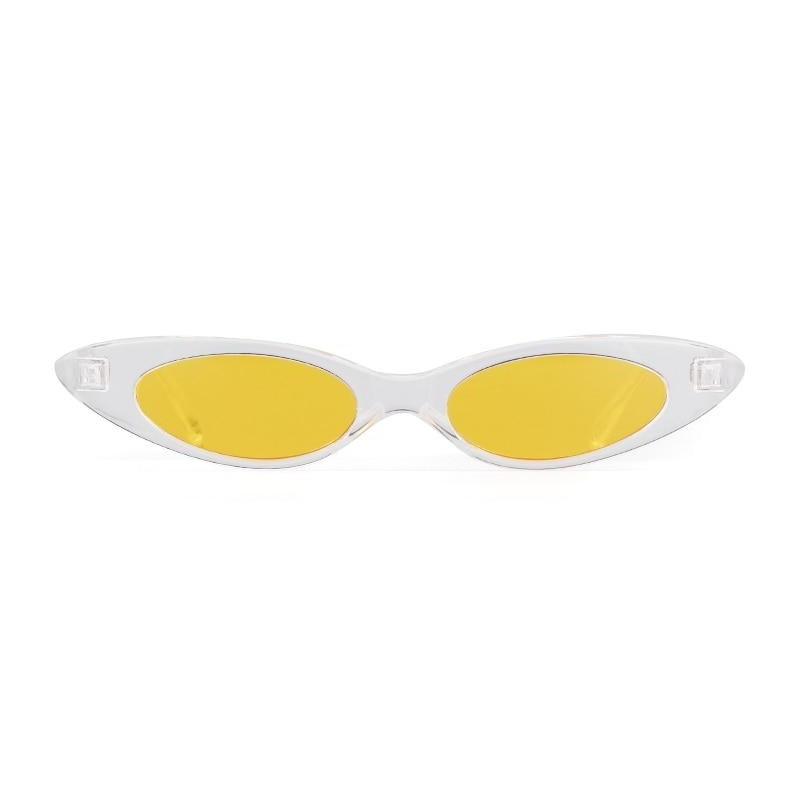 Vintage Small Oval Sunglasses - TRANSPARENT YELLOW - Save 