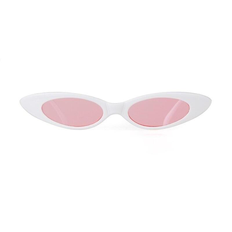 Vintage Small Oval Sunglasses - WHITE PINK - Save 35%
