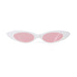 Vintage Small Oval Sunglasses - WHITE PINK - Save 35%