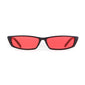 Vintage Small Rectangular Sunglasses - BLACK RED - Save 30%