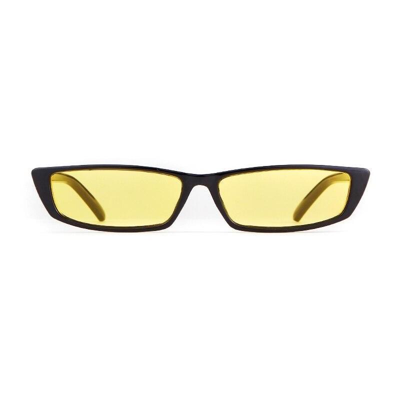 Vintage Small Rectangular Sunglasses - BLACK YELLOW - Save 